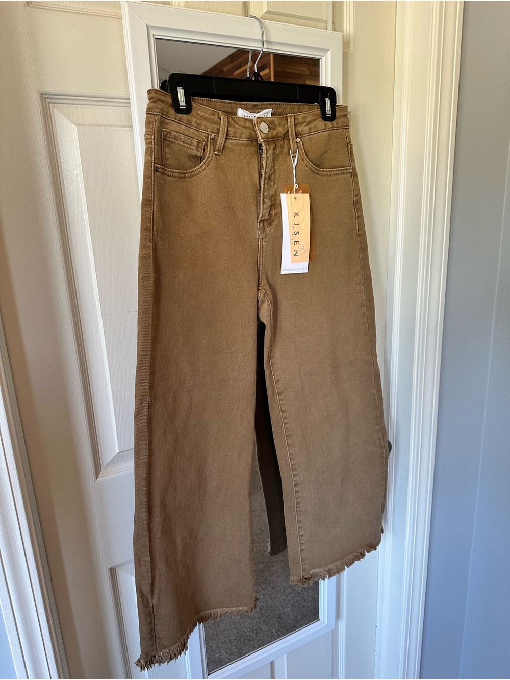 NWT🤎Risen Mocha High-Rise Tummy Control Cropped Wide-Leg 5/27 - Picture 5 of 11